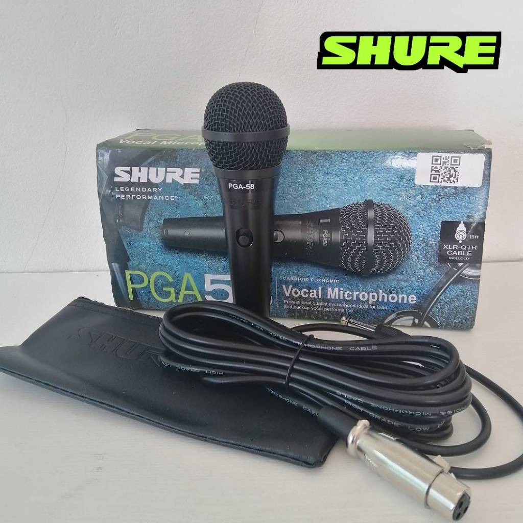 SHURE PGA58 ไมโครโฟน แท้ จาก SHURE ไมโครโฟนคุณภาพระดับมืออาชีพเหมาะสำหรับการแสดงเสียงร้องเพลงและพูด