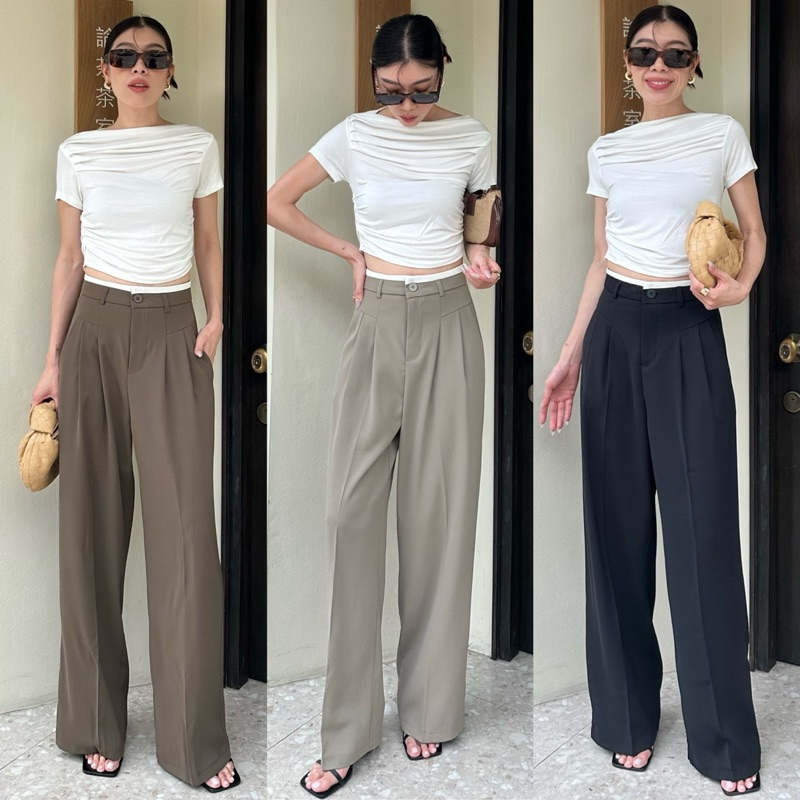 #8073 High Waist Slack Pants