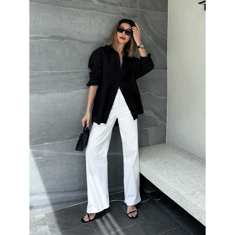 Aevelyn Jean กางเกงยีนส์รุ่น Lily Jeans ทรงขากระบอกใหญ่ ( (Wide Leg  Jeans)