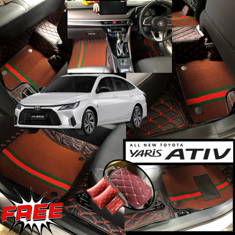 (ฟรี!!)3รายการที่รองเเขน+หมอนรองคอ+สายเบลท์ YARIS Ativ 2022-2026(4ประตู)(โฉมสปอร์ต และพรีเมี่ยม บอดี้เดิม