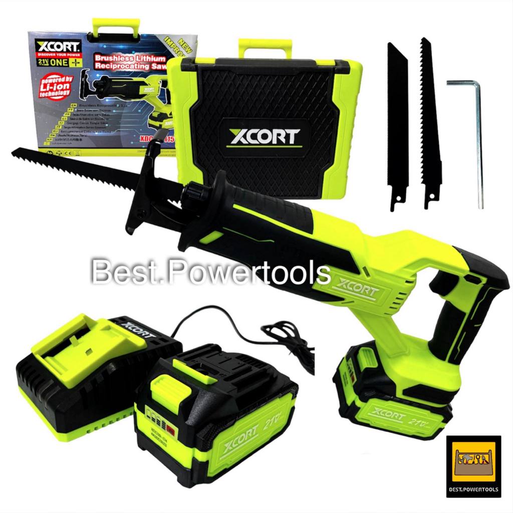 (SERIES 9)XCORTเลื่อยชักบลัสเลสไร้สาย แบตเตอรี่ 21V 4000 mAh งานหนัก เสียงเงียบ พร้อมกระเป๋าอย่างดี 