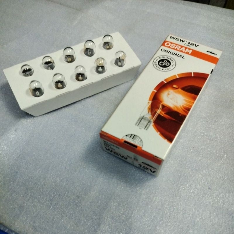 หลอด เสียบ T10  osram 5 w ใส 1กล่อง 10ดวง