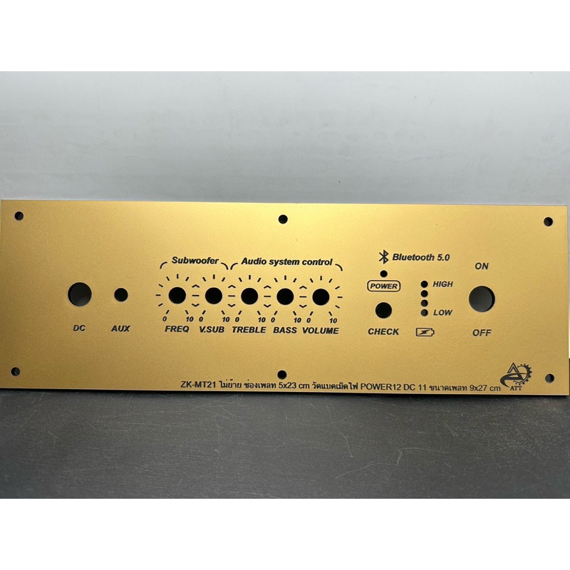 เพลทลำโพงบูลทูธอะคิลิก ZK-MT21ไม่ย้าย ช่องเพลท 5*23cm วัตแบตเม็ดไฟ แผ่นหนา3มิล ขนาดเพลททั้งหมด9*27cm*สวิชต์เปิดปิด 12 mm - รูปที่ 4