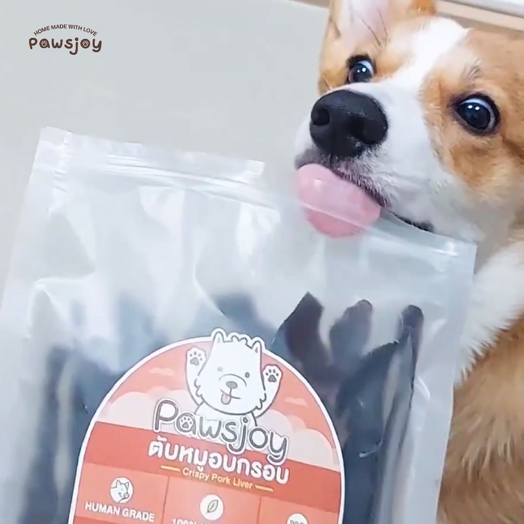 Pawsjoy Official ขนมสุนัข ตับหมูอบกรอบ ขนาด 50-100-200 กรัม - รูปที่ 3