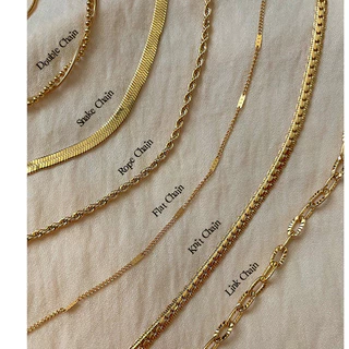 สร้อยคอเรียบ วัสดุสแตนเลสแท้ สร้อยเปล่า ชุบทอง 18K สร้อยคอรวมทุกรุ่น Necklace Givemethat