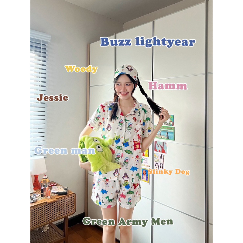Twinkybox pajamas | ชุดนอนลาย Toy story มี 2 ขนาด ผ้าไหมเกาหลี