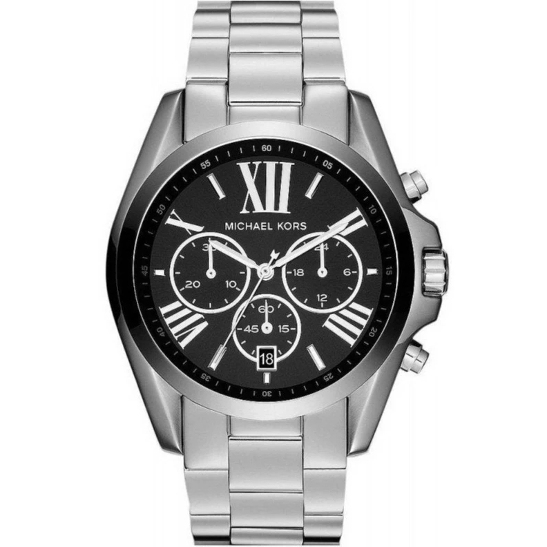 Michael Kors Women's MK5705 43mm Bradshaw Black Dial Stainless Steel Bracelet Chronograph Watch