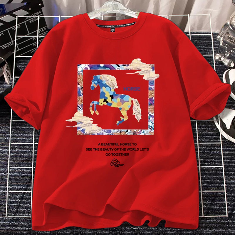 D775 จัดส่งด่วนเสื้อยืดคอกลมลายสวยผ้าดีใส่สบายฯ