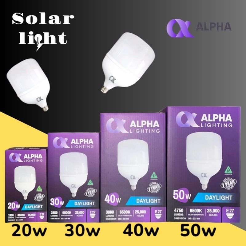 หลอดไฟ LED T-Bulb ALPHA ขั้วE27 20w 30w 40w 50w แสงขาว แอลอีดี หลอดไฟ