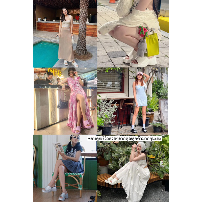 {พร้อมส่ง}รองเท้าส้นสีสันแบบตัวแม่ใส่สวยขายาวเพรียว #รุ่นสวม - รูปที่ 6