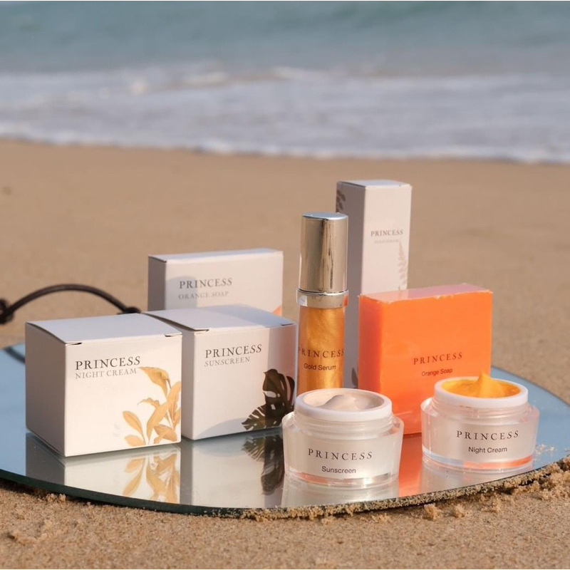 (พร้อมส่ง) ครีมขมิ้นครีมหน้าใสขมิ้น princess (ของแท้)เซรั่มทองคำครีมกันแดด