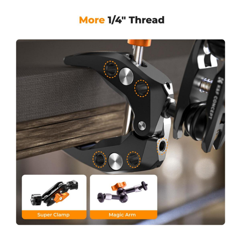 K&F MS13 Multi-Functional Super Crab Clamp and Magic Arm, 2-IN-1combination set (KF31.083)