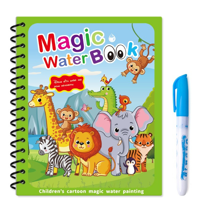 สมุดระบายสีน้ำ Magic Water Book ระบายด้วยน้ำเปล่า ระบายซ้ำได้ แถมปากกา 1 ด้าม สมุดระบายสีเด็ก แห้งเองใน 10 นาที ราคา ถูกที่สุด ดีลบีเคเค แกลเลอรีภาพที่ 9