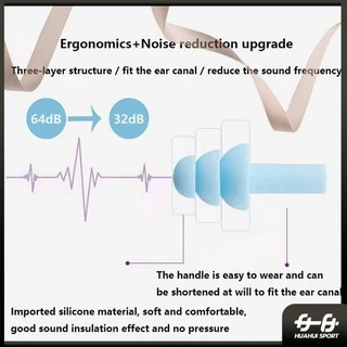 ที่อุดหูกันเสียง ปลั๊กอุดหูลดเสียง เอียร์ปลั๊ก สำหรับเรียนว่ายน้ำ Earplugs ปลั๊กอุดหูซิลิโคน พร้อมกล่อง 1 คู่