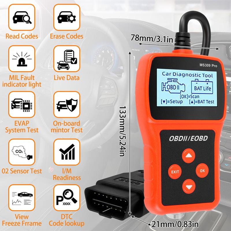 [ร้านไทย] obd2 scanner เครื่องสแกน ลบโค๊ด อ่านโค๊ด ไฟเครื่องยนต์ สำหรับมอเตอร์ไซค์ พร้อมสายแปลง , เครื่องมือช่างซ่อมรถ