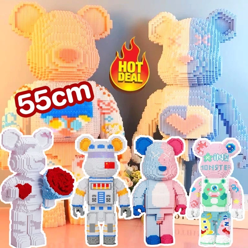 บล็อกตัวต่อ Bearbrick ชุด 2 ชิ้น บล็อกอาคาร 3D thumbnail 6