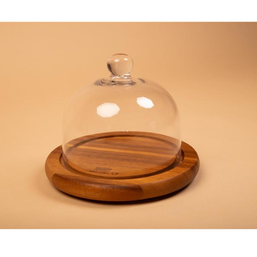 BILLI DESIGN [GLASS DOME] ชุดฐานไม้ฝาครอบเเก้วขนาดกลาง