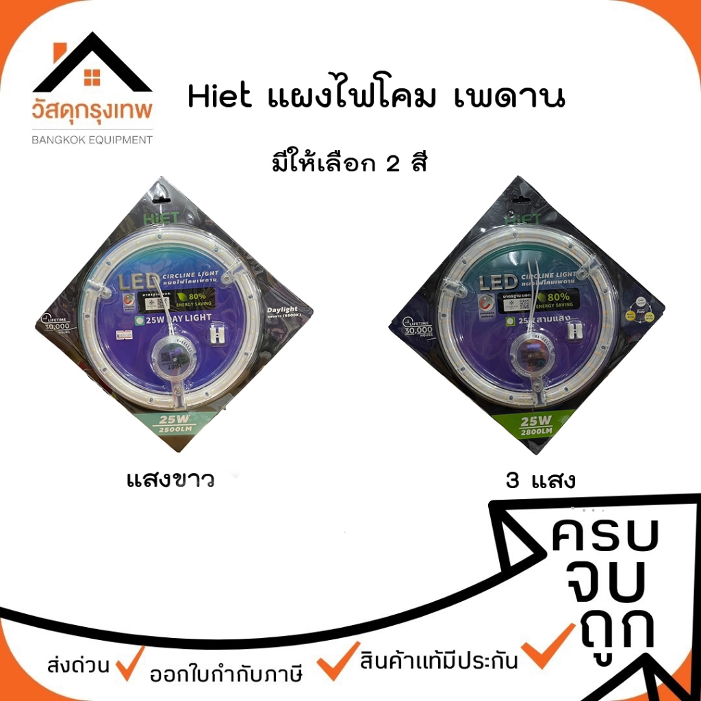 Hiet LED แผงไฟโคมเพดาน