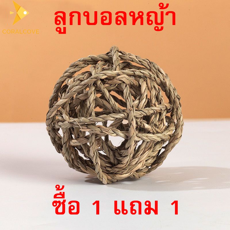coralcoveshop ลูกบอล บอลหญ้า ลับฟัน ขัดฟัน ของเล่นสัตว์เล็ก หวาย ของแต่งกรง กระต่าย ชินชิลล่า แกสบี้