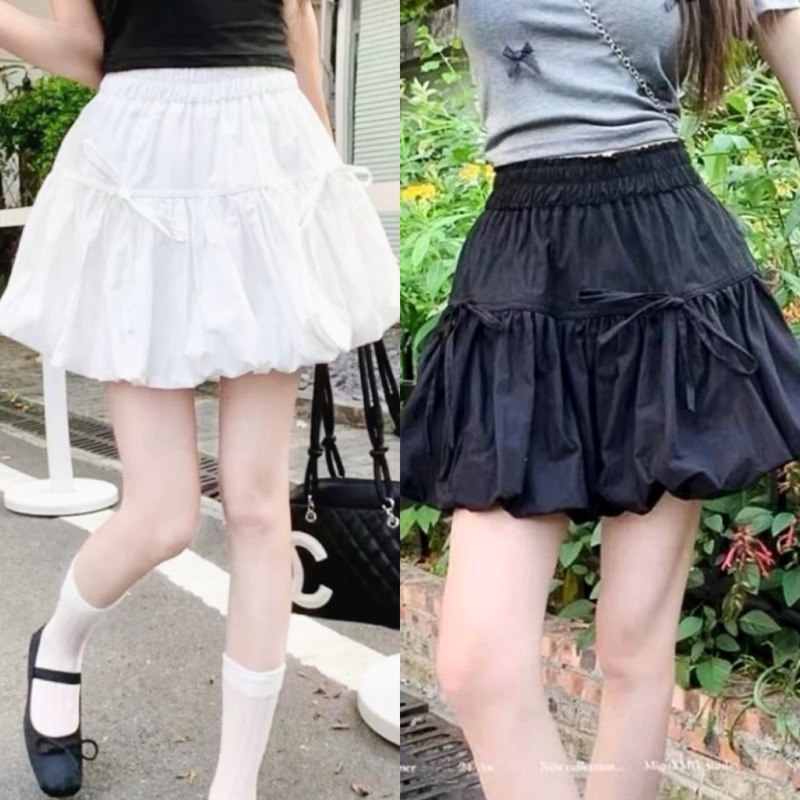 aimorn_shopballoon skirt กระโปรงสั้นทรงบอลลูน(มีหลายแบบน้า)ดีเทลติดโบว์ให้ดูกิ๊บเก๋ ใส่แมทช์กับเสื้อตัวโปรดน่ารักมาก