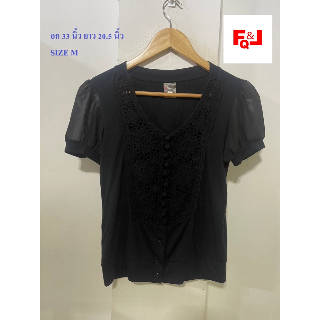 FQ&L เสื้อยืด อก 33 นิ้ว ยาว 20.5 นิ้ว SIZE M สภาพดี ไม่มีตำหนิ จ้า