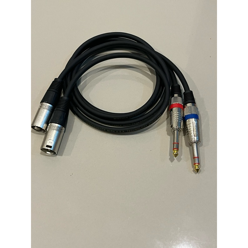 สายtrs-xlrผู้ แบบชุด2เส้น ทำจากสายชีลสเตอริโอขนาดสาย6.มม ของwiremanหัวของmitsumi