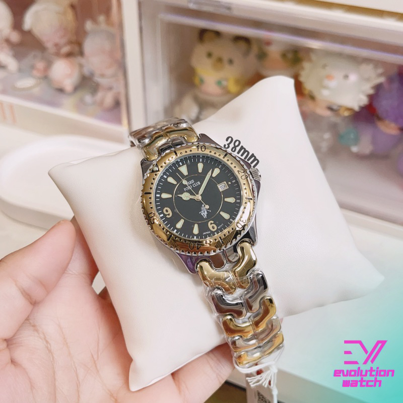 [ของแท้100%]นาฬิกาผู้ชายสายก้างปลา PARIS POLO CLUB รหัส PPC-DD05-SGD-BK เก็บโค้ดส่วนลด เก็บปลายทาง