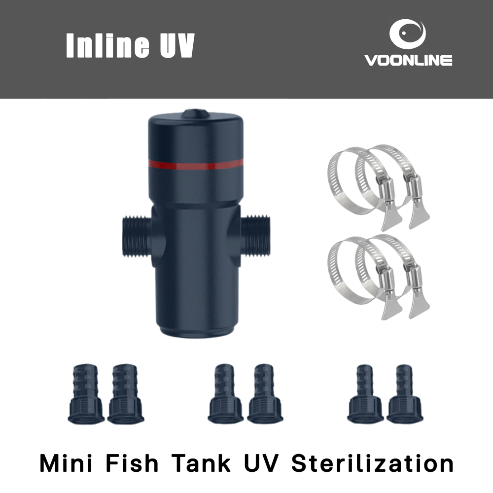 Voonline Inline UV สำหรับตู้ปลา ตู้ไม้น้ำ แก้ปัญหาตะไคร่น้ำเขียว ฆ่าเชื้อโรคในตู้
