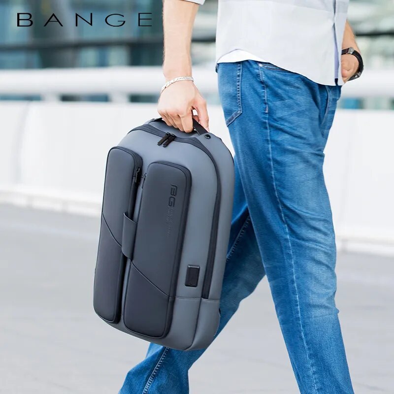 BANGE กระเป๋าเป้สะพายหลังแล็ปท็อปกันน้ำกันขโมยสำหรับผู้ชาย,ใหม่ขนาด15.6นิ้วกระเป๋าเป้ธุรกิจทำงานประจำวัน