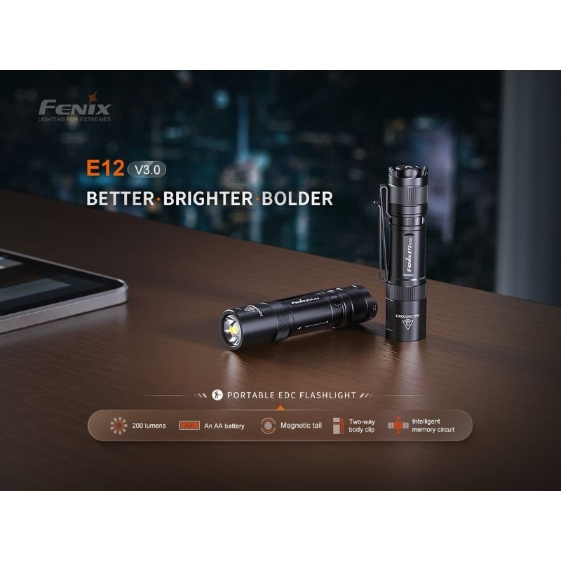 ไฟฉาย FENIX E12 V3 PORTABLE EDC FLASHLIGHT : สินค้ารับประกัน 3 ปี