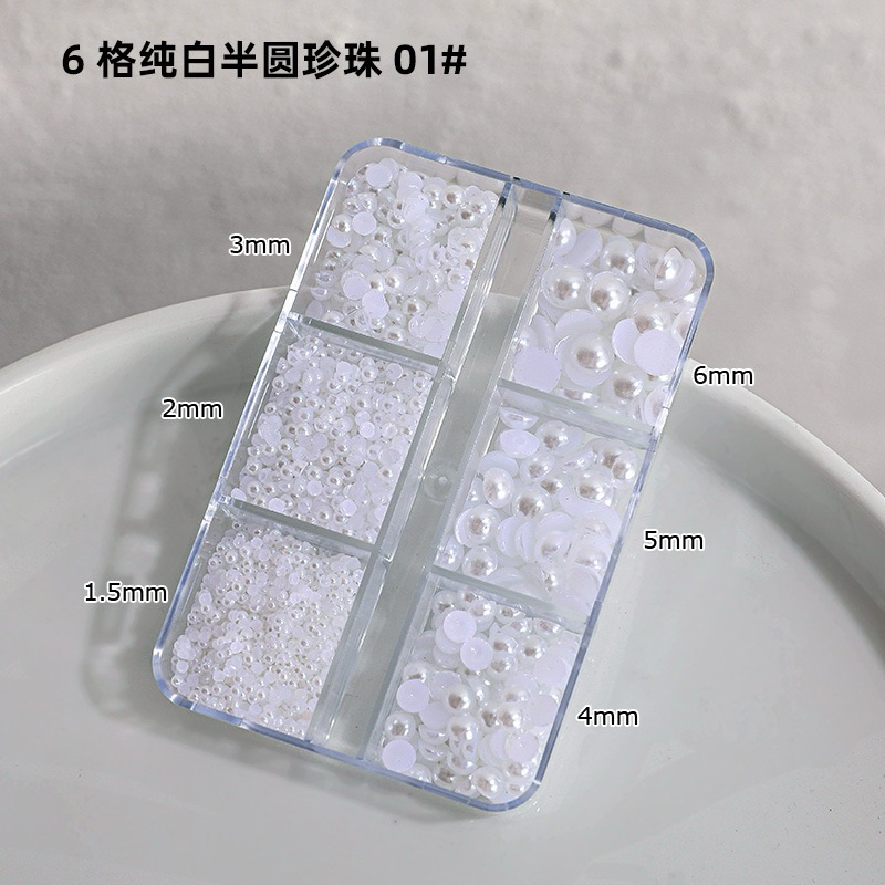 🇹🇭มุกติดเล็บ มุกกล่อง มี 6 ไซส์ ในกล่องเดียว แยกไซส์มาให้