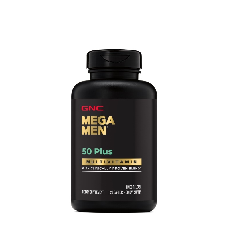 GNC Mega Men 50 Plus Daily Multivitamin 120 Count Prostate วิตามินรวมสำหรับผู้ชายทุกวัน 120 เม็ด