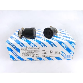 (ยกกล่อง24ตัว) ปลั๊กยางดำ ตัวผู้ ตัวเมีย รองรับกระแสไฟ 16A 250V มีขั้วล็อคหนีบสาย กันสายหลุด 2ขาแบน