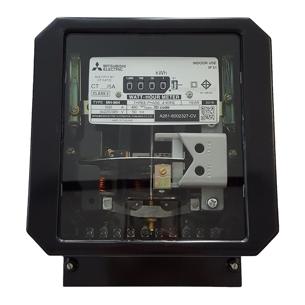 มิเตอร์ไฟฟ้า จานหมุน MH-96H 3P 4W 5A(CT) 380V MITSUBISHI