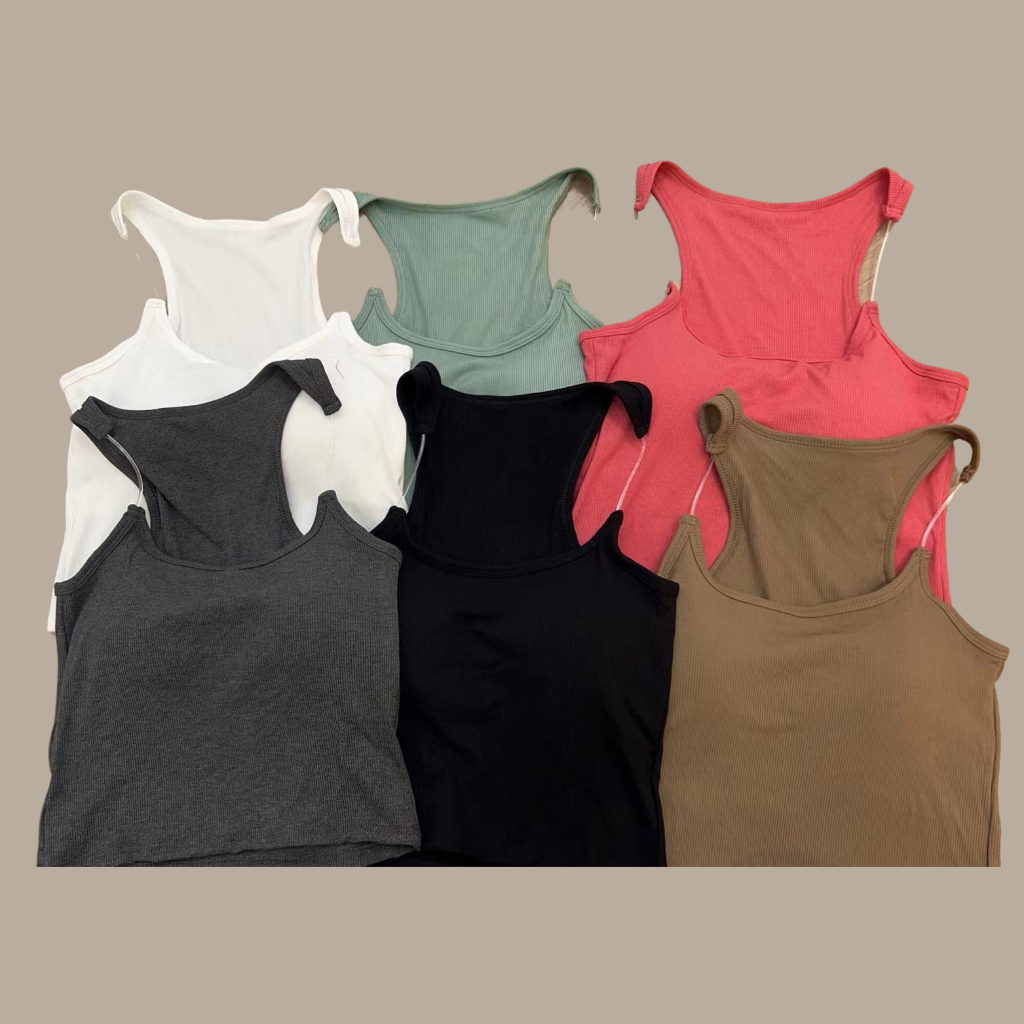 เสื้อสายเดี่ยวผู้หญิง รุ่นB-101 เสื้อกล้ามมีสีสวยให้เลือกหลายหลาย เนื้อผ้าร่อง ทำให้สวมใส่สบาย พร้อมส่ง