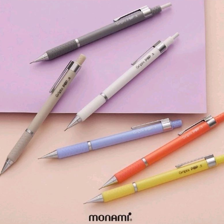 Monami ดินสอกด รุ่น GRIPIX POP ขนาด 0.5 มม. ด้ามโทนสีพาสเทล น้ำหนักเบา (ราคาต่อ 1 ด้าม)