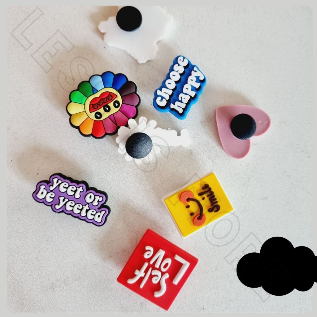 LSM Jibbitz จิ๊บบิท ติดรองเท้า crocs และกระเป๋า eva ขนาด 12mm ขายเป็นชิ้น ตกแต่งได้ ตามใจชอบ