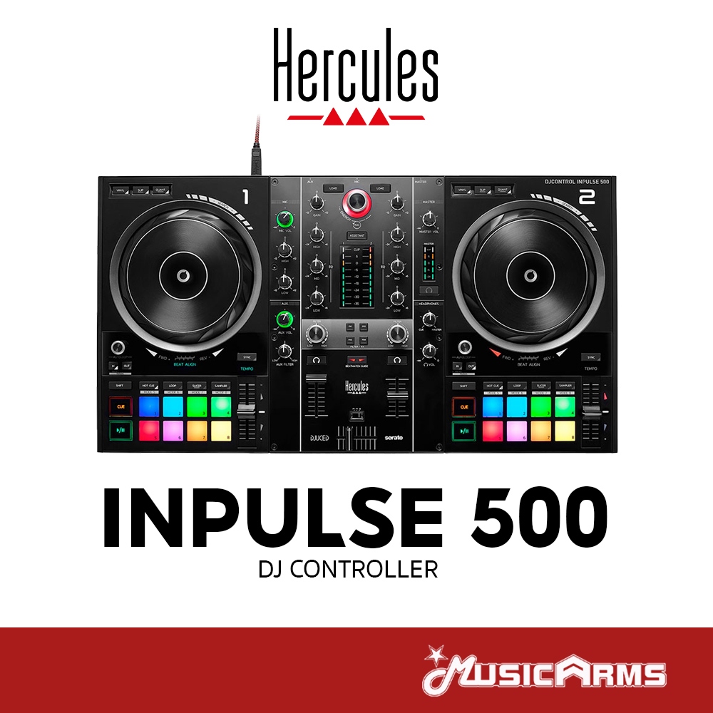 Hercules DJ Controllers Inpulse 500 ดีเจคอนโทรลเลอร์ DJ Controller รับประกันศูนย์ Music Arms
