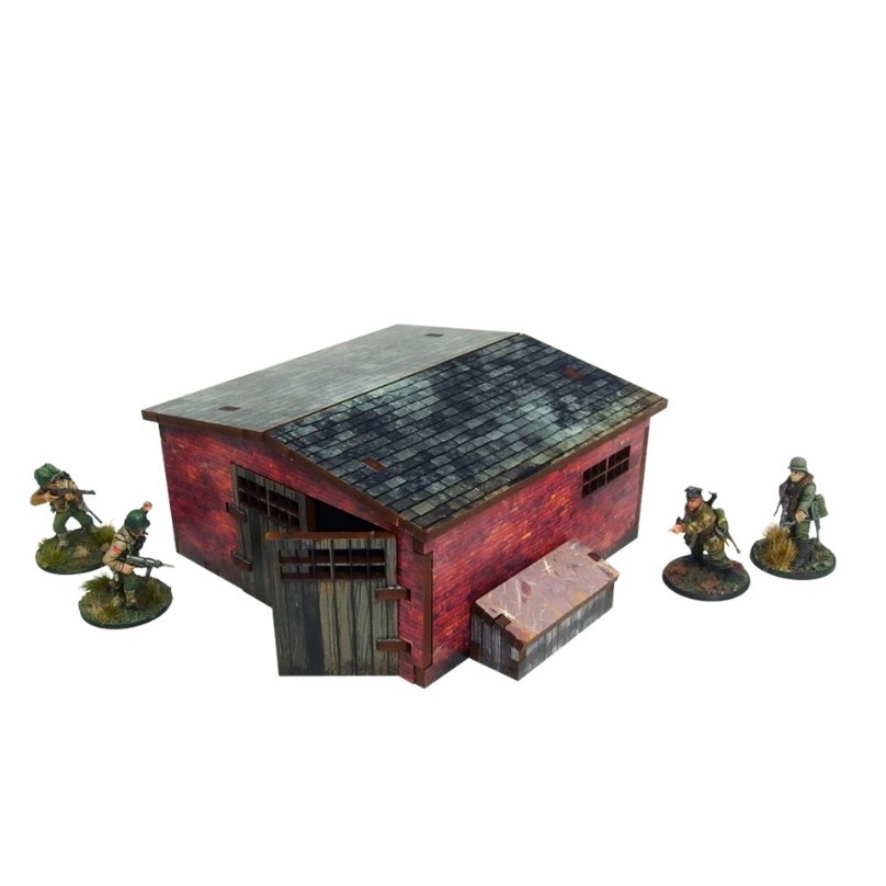 [พร้อมส่ง]warlord game-Pre-painted WW2 Normandy Large Brick Shed