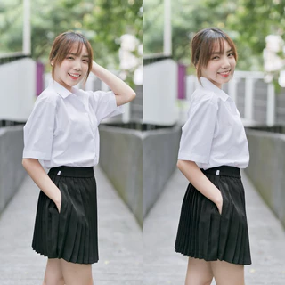 กระโปรงพลีท พลีทมีกระเป๋า มีจีบเล็ก-จีบทวิส กระโปรงนักศึกษา