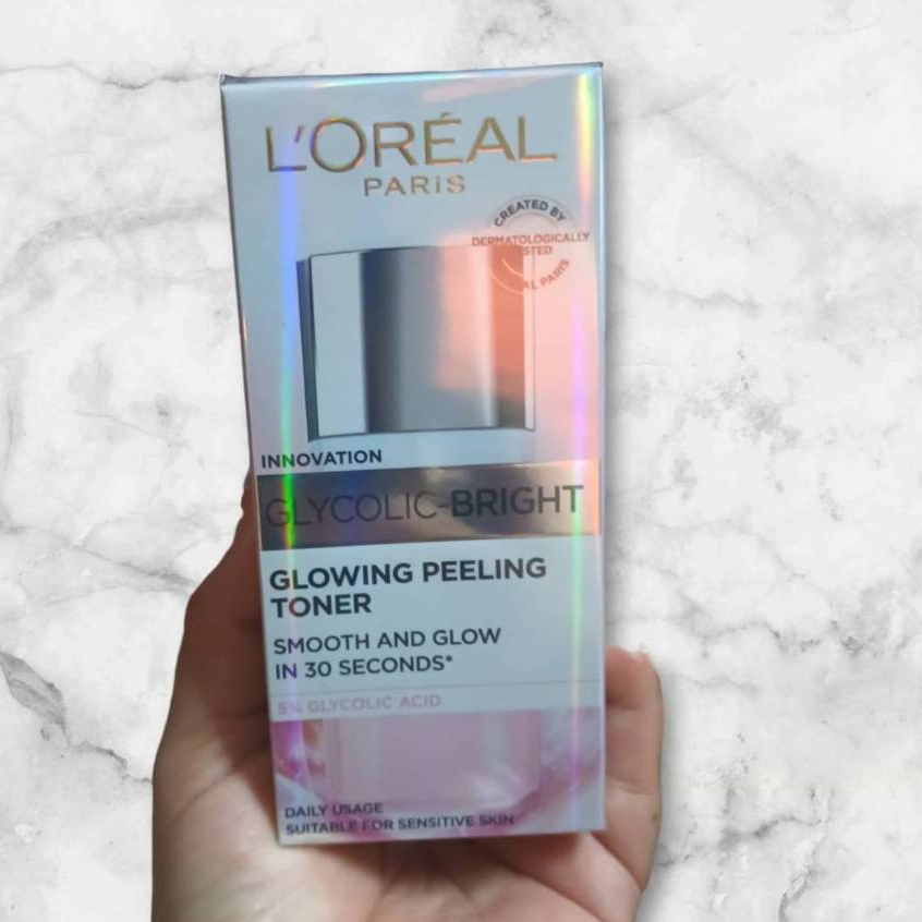 โทนเนอร์ LOreal Paris Glycolic-Bright Glowing Peeling Toner 65ml ลอรีอัล ปารีส ไกลโคลิค-ไบรท์ โกลว์อิ้ง พีลลิ่ง โทนเนอร์