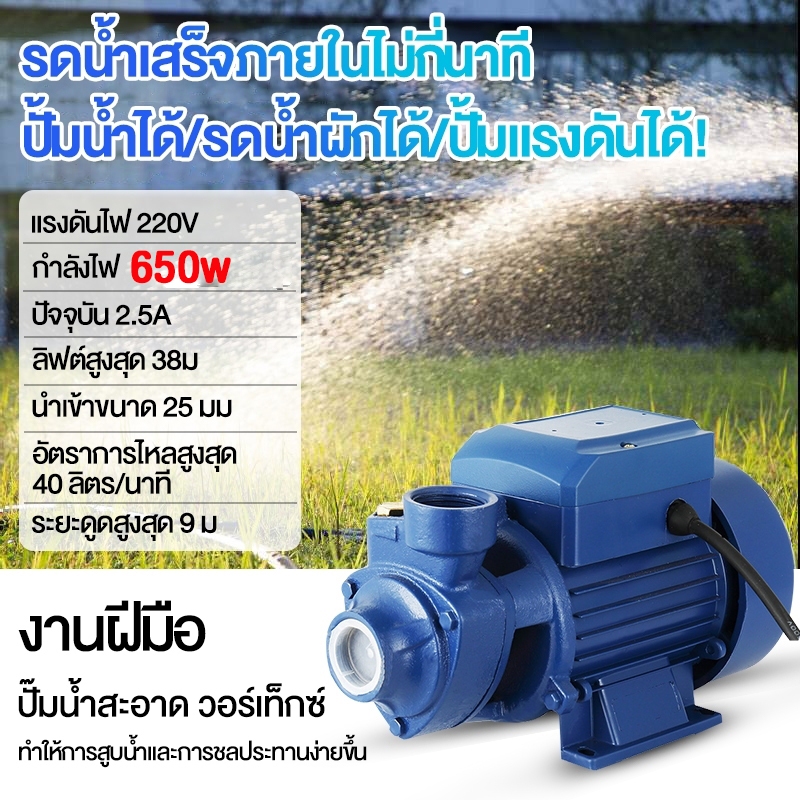 Yidaya ปั๊มน้ำหอยโข่ง 650W ปั้มหอยโข่ง ปั้มน้ำแรงดัน ปั้มน้ำไฟฟ้า ปั้มน้ำ 1 นิ้ว คอล์ยทองแดงแท้ ทนทา