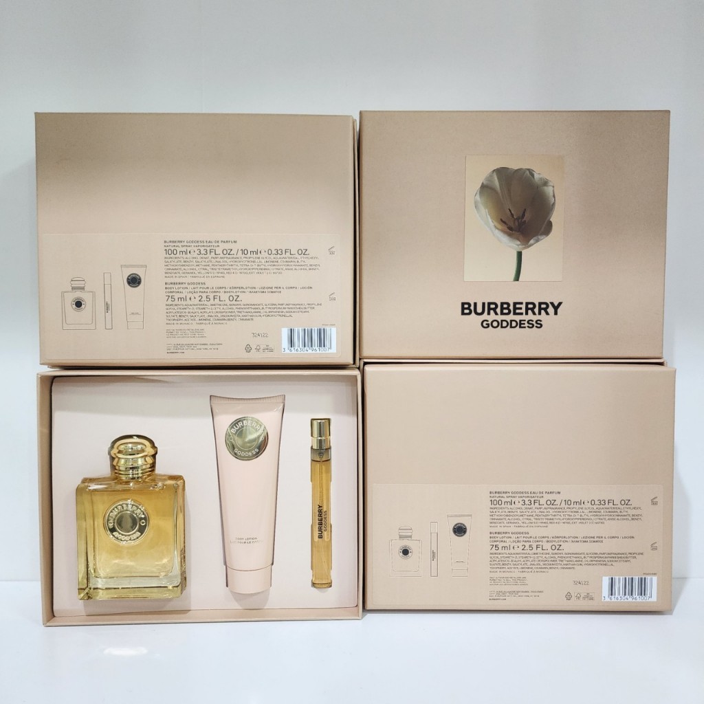 Burberry Goddess EDP SET 3 ชิ้น  ▫️น้ำหอม 100ml.+10ml. ▫️Body lotion 75ml