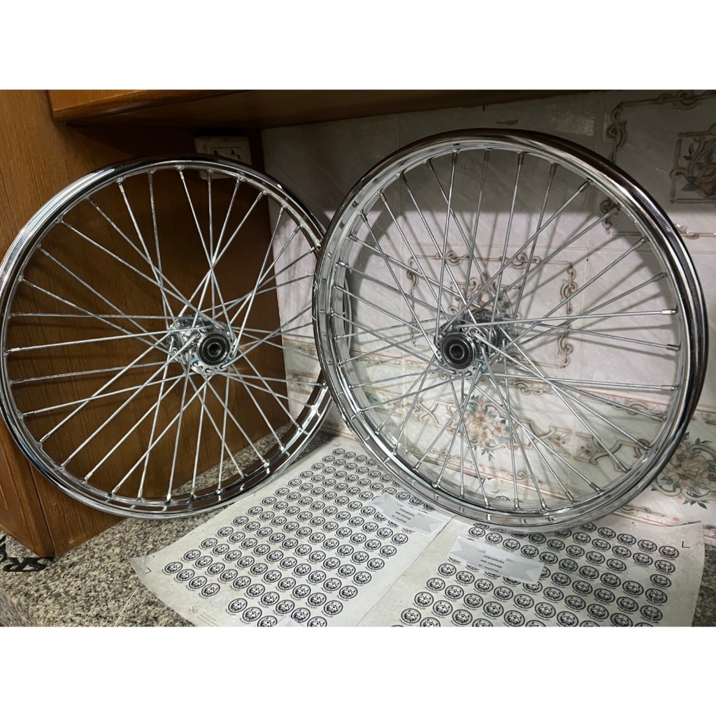 SR400 ล้อขอบ 21 นิ้ว ครบชุดพร้อมดุมกลึง CNC มีขนาด 21x1.4 , 21x1.6 , 21x1.85