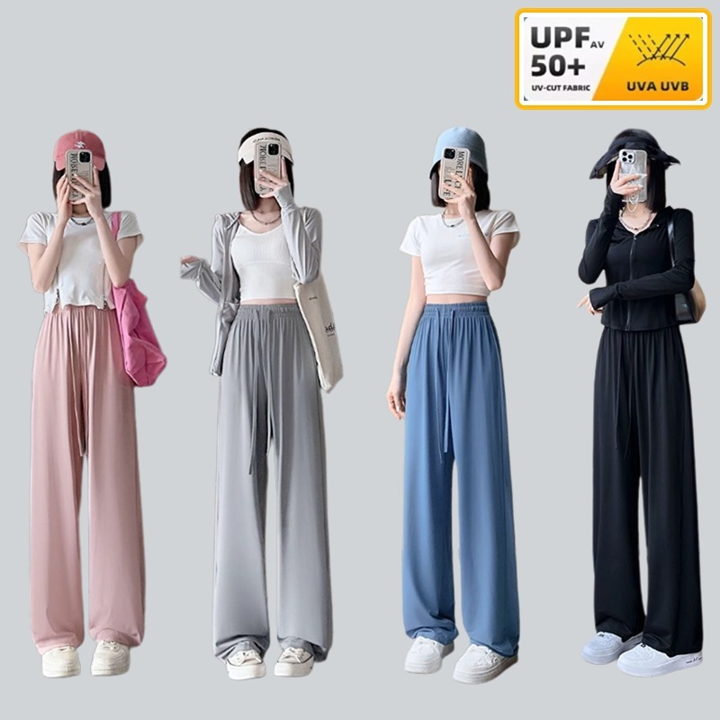 กางเกงขายาว กันแดด [ รุ่น perfects UV protection ] กันยูวี UPF50 เอวยางยืด