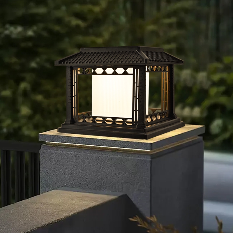 โคมไฟโซลาเซลล์ ปรับสรได้ โคมไฟทรงเหลี่ยม โคมไฟหัวเสา solar light ไฟโซล่าเซล กันน้ำ