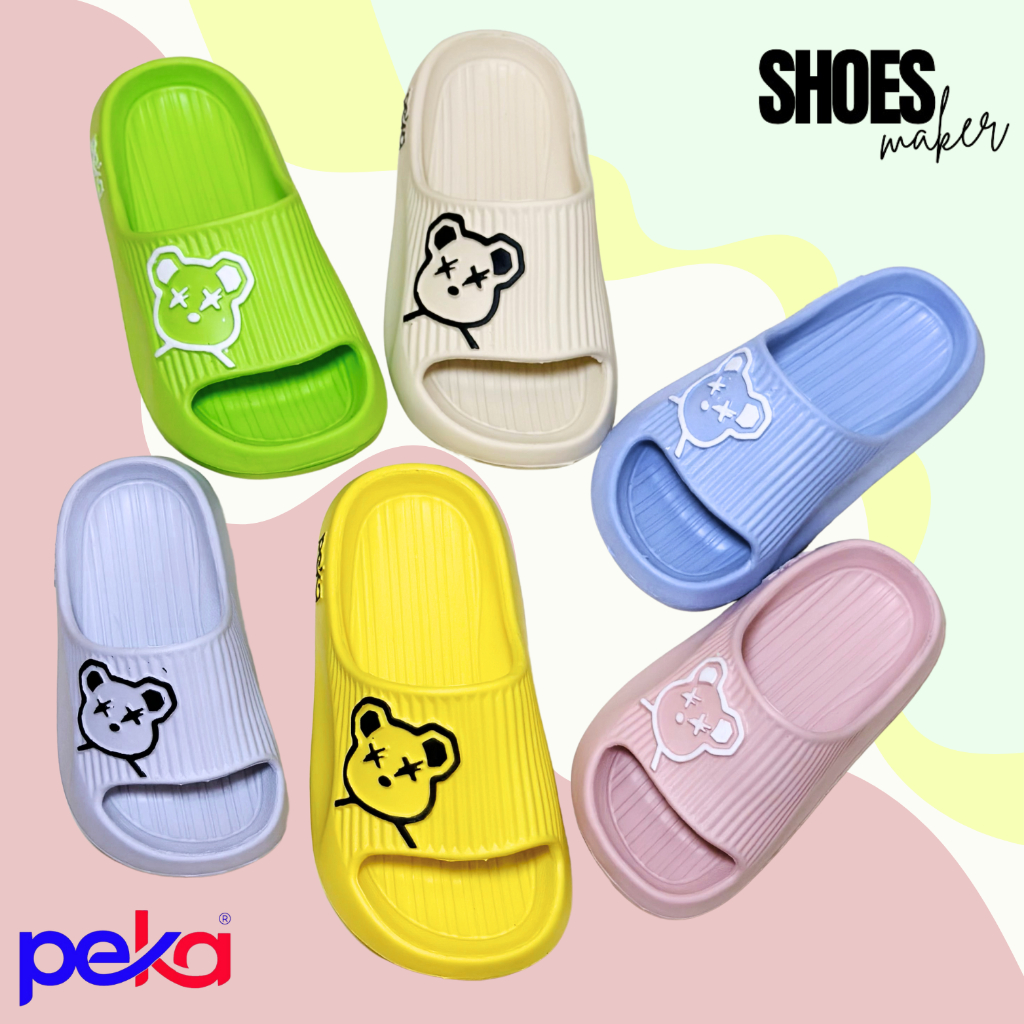 รองเท้าเด็กเล็ก Peka PK518-1 สี เหลือง/เขียว/ชมพู/ฟ้า/ครีม/ฟ้าคราม (25-30)