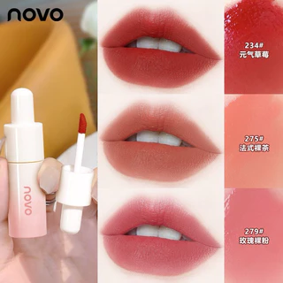 6038 (ใหม่/แท้) NOVO ลิปจุ่ม ลิปกลอส เนื้อกำมะหยี่ เวลเวทแมท ติดทน กันน้ำ