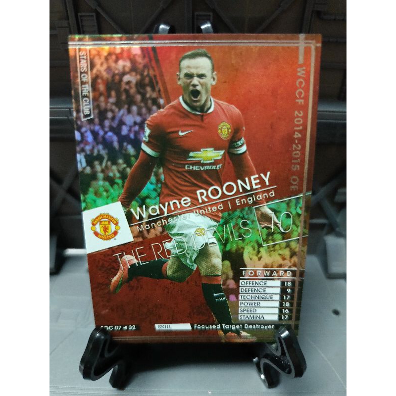2014-15 Panini WCCF Stars of Club Wayne Rooney Manchester United refractor card
