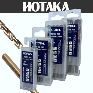 (ก้านกลม-เหลี่ยม 8.0mm-10.0mm) ดอกสว่านเจาะเหล็ก Co5 M35 แบรนด์ "HOTAKA" ผสมโคบอลต์ 5% ทนทาน ดอกคม